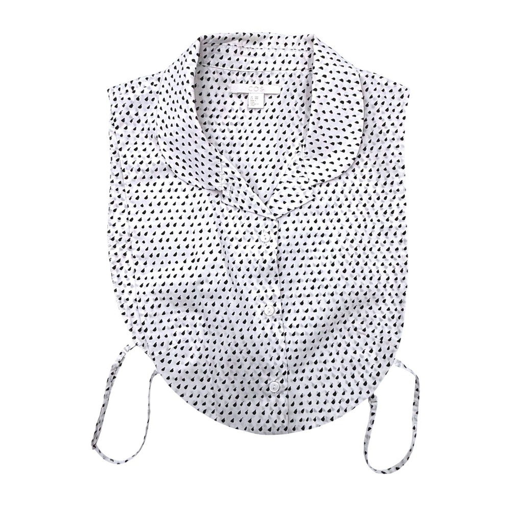 COS Detachable Dotted Faux Collar White Black Adjustable Side Straps XS/S